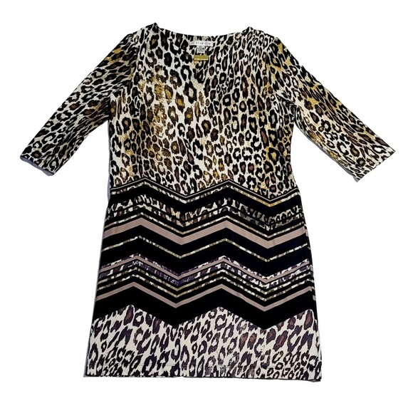 AA Studio Dresses & Skirts - AA Studio Women’s Size M Petite Leopard Print Stretch Dress 3/4 Sleeves